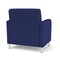 Lesro Siena Lounge Reception Wide Guest Chair, Brushed Steel, OH Cobalt Upholstery SN1201 - alternate 2